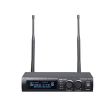 Load image into Gallery viewer, innopow audio Metal Dual UHF Wireless Microphone System,inp Metal Cordless Mic set, Long Distance 150-200Ft ,16 Hours Continuous Use for Family Party,Church,Small karaoke Night (WM200)