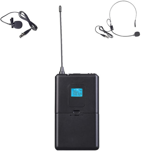innopow Bodypack Transmitter with Lapel & Headset Mics for WM200 CH.1 556.5 MHz