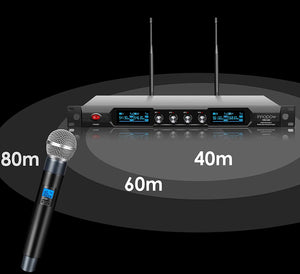 innopow audio 4-Channel Metal Dual UHF Wireless Microphone System,inp Metal Cordless Mic Set, 4Handheld Mics,Long Distance150-200Ft,Ideal for Church, Party,Small Karaoke Night