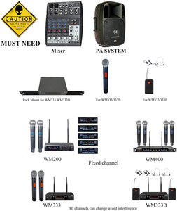 innopow audio 4-Channel Metal Dual UHF Wireless Microphone System,inp Metal Cordless Mic Set, 4Handheld Mics,Long Distance150-200Ft,Ideal for Church, Party,Small Karaoke Night